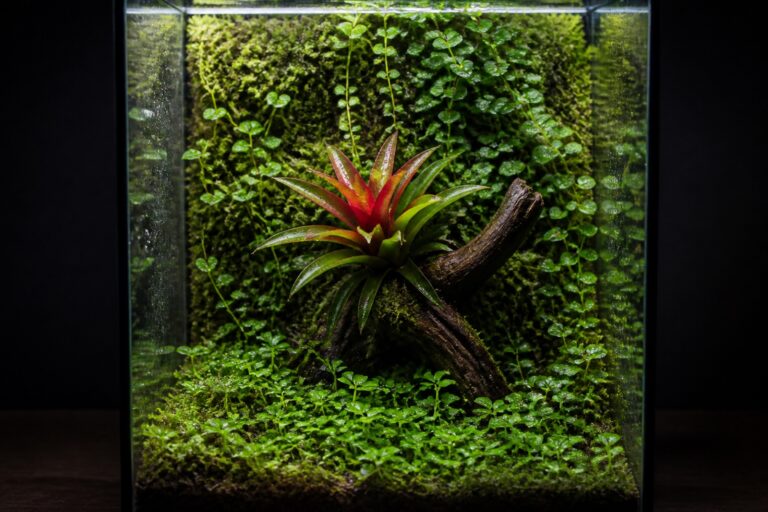 Rośliny do terrarium 30x30x45 w obsadzonym kubiku tropikalnym