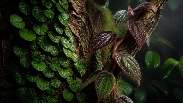 Rośliny pnące do terrarium: Marcgravia i owłosione pnącze na korze